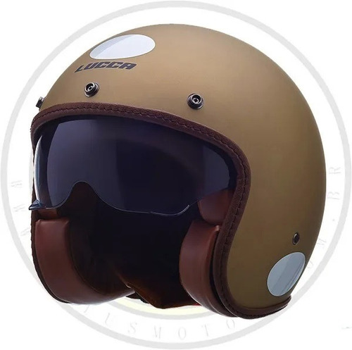 Capacete Aberto Solar Lucca Sublime Café Racer Ouro Fosco