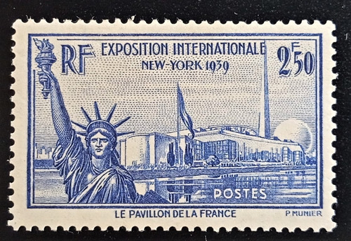 Francia, Sello Yv 458 Exposición New York 1939 Mint L16827
