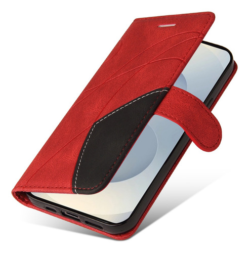 Funda Para Samsung Serie S De Piel Sintética De Alta Calidad, Funda Protectora Tipo Cartera Con Ranura Para Tarjetas, Color Rojo
