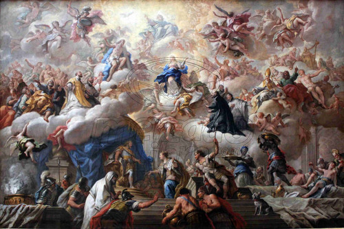 Lienzo Tela Triunfo De La Inmaculada Arte Barroco 1710 70x50