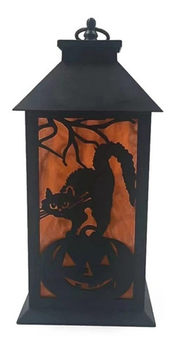 Linterna Decorativa 30cm Gato Calabaza Halloween Día Muertos