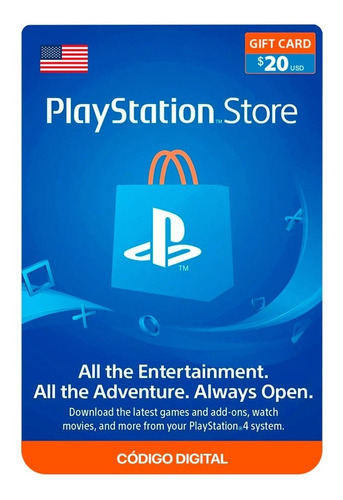 Gift Card Playstation Network $20 (código Digital)