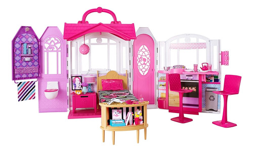 Casas Para Muñecas Y Muñecos Escapada De Barbie Rosado