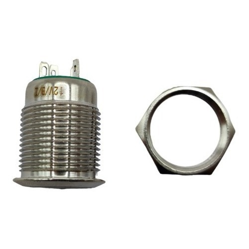 Switch Metalico 16mm Luz Azul 12v Con Enclave On-off 20 Pzas