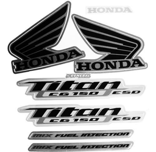 Kit Adesivo Jogo Faixas Moto Honda Titan 150 2011 Esd Prata