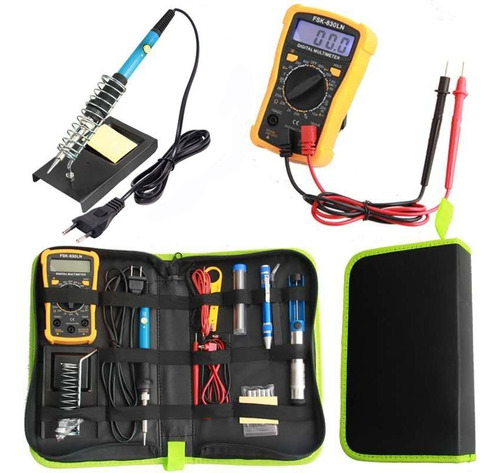 Kit Eléctrico Cautín 60w Regulable 17 Accesorios 