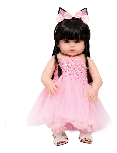 Boneca Reborn Morena Que Fala Enxoval Bailarina Coelhinha