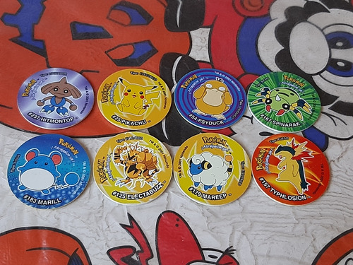 8 Tazos Pokemon 3 Del 2001,originales De Sabritas,pikachu.