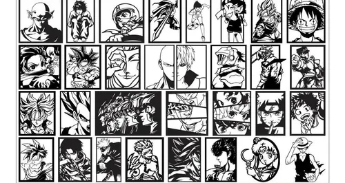 110 Cuadros Deco Anime Pack Vectores Corte Laser | MercadoLibre