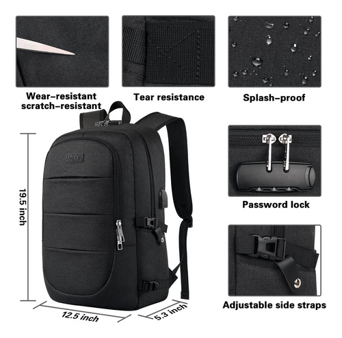 Mochila Para Portátil Con Puerto De Carga Usb E Interfaz De