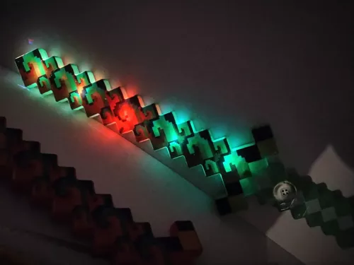 Espadinha do Minecraft com Som Luz e Sensor de Movimento - M&J