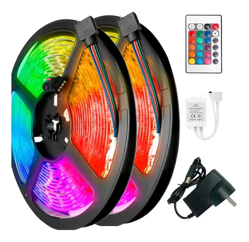 Tira de luces led rgb de 5 metros + control / q97-10