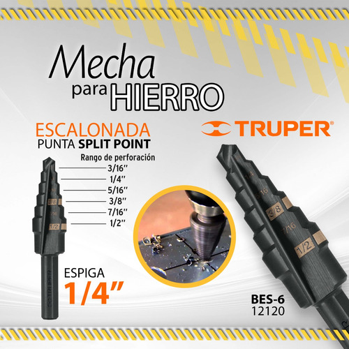 Mechas Para Hierro Escalonada Truper / Medidas Varias