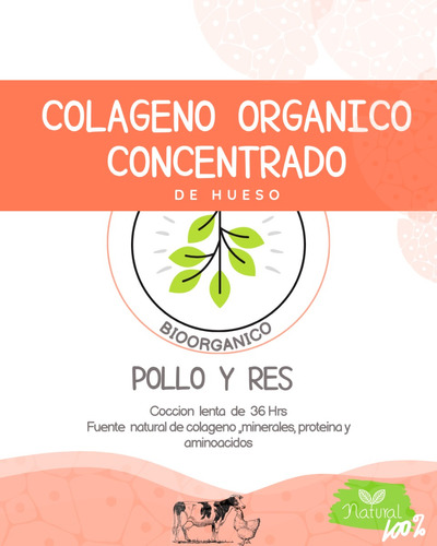 Colageno Organico Concentrado De Huesos Res Y Pollo