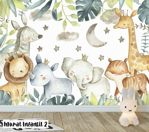 Imagen 4 de 8 de Vinilos Mural Infantil Animales Deco Gigantografia