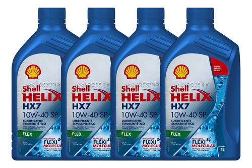 Kit 4l Óleo Semisintético Shell Helix Hx7 10w40 Api Sp Rn700