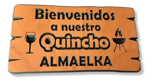 Letrero Madera Para Quinchos 24x50cm, Personalizado.