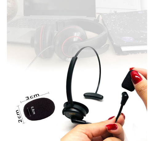 Espuma Bocal Para Microfone Lapela Headset 3cm - Kit C/02