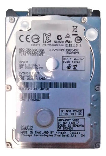 Disco Duro 320gb Hdd Hitachi Z5k320-320 Hts543232a7a384 (Usado)