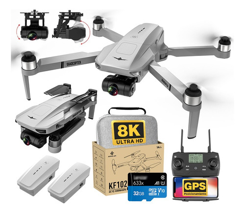 Drone Kf102 Profesional 2 Ejes Sin Escobillas Cámara 4k Gps