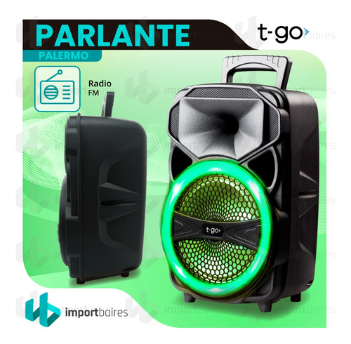 Parlante T-go Palermo Portatil Bluetooth 8 Radio Fm 3000wts