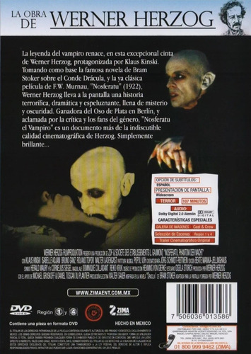 Dvd Nosferatu El Vampiro (nosferatu The Vampire) 1979 - Herz