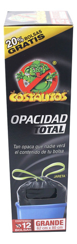 Bolsas Para Basura Costalitos Opacidad Total Grandes 12 Bolsas