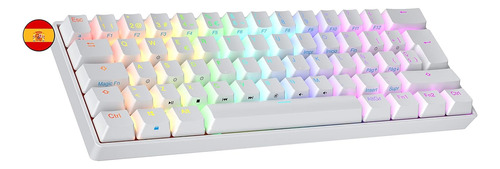 Teclado Mecánico Ranked Supernova 60%, Español, Usb-c Blanco