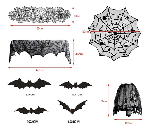 Conjunto De Decoración De Mantel De Halloween Gótico Para