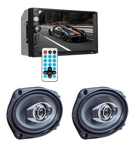 Imagen 1 de 7 de Estereo Bluetooth Doble Din Mirrorlink + Parlantes 6x9 PuLG