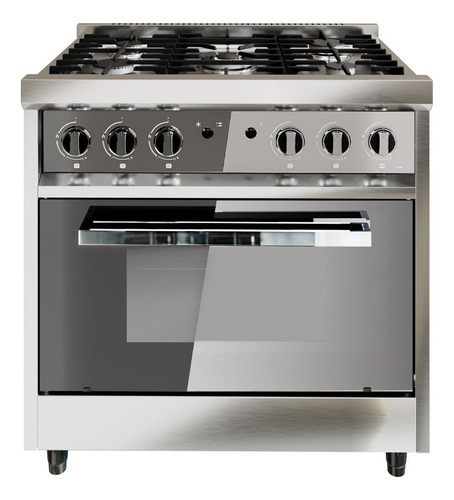 Cocina Morelli Zafira 900 a gas/eléctrica 5 hornallas  plateada 220V puerta con visor