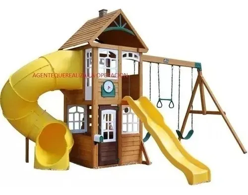 Casa de online madera con tobogan