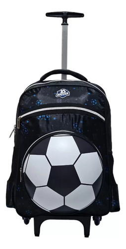 Mochila De Rodinhas Escolar Bola De Futebol Meninos 