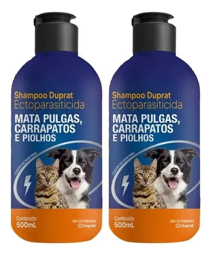 2 Shampoo Anti Pulga Uso Facil Dilui Seguro Não Agride O Pet