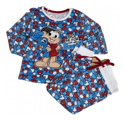Imagem 2 de 3 de Pijama Infantil Inverno Mônica Mon Sucré 18070 Hora Soneca
