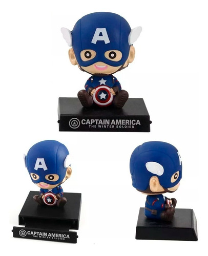 Figura Capitán América Base Cabezón Para Coche O Celular
