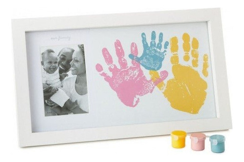 Portarretratos Familiar Personalizable Huella Manos Hallmark Color Blanco Family Handprint