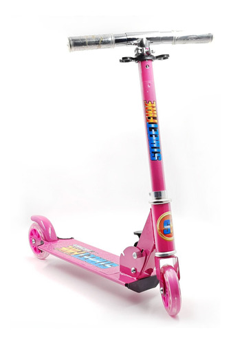 Patinete Scooter Infantil 2 Rodas Alumínio Rosa Para Meninas