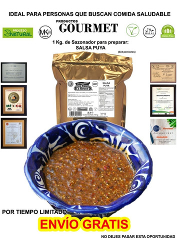 Salsa De Chile Puya Deshidratada Polvo 1kg, Especias Kosher