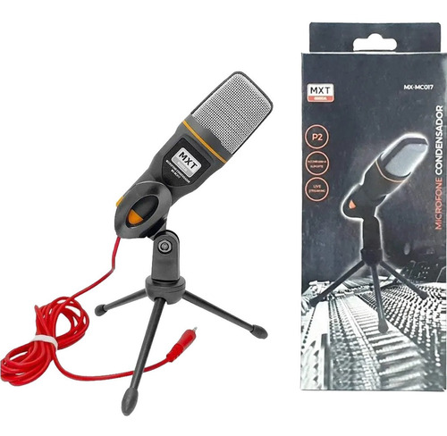 Imagem 2 de 9 de Microfone Condensador Live P2 Com Tripé De Mesa Mxmc017 Mxt