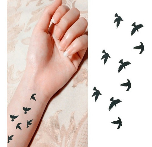 Tatuaje Tatuajes Temporal Pájaros Pájaro Versión 1
