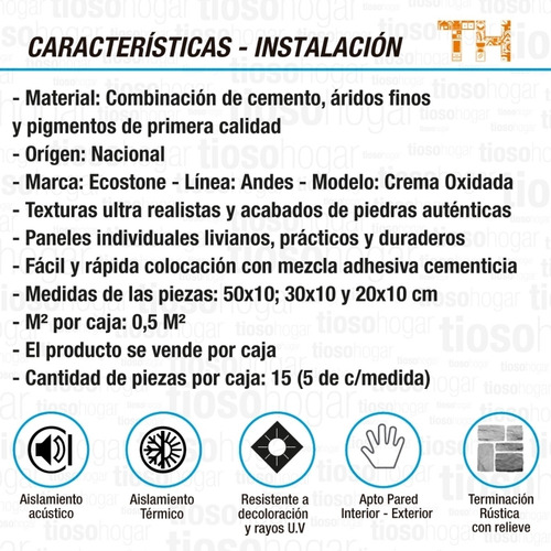 Imagen 4 de 10 de Revestimiento Simil Piedra Razzante Andes Crema Oxidada Nat