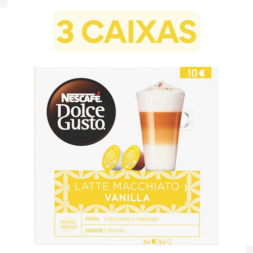 Combo 3 Caixas Dolce Gusto 10 Cápsulas Latte Vanilla