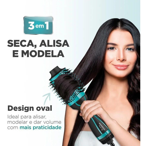 Escova Secadora Alisa E Modela Tiffany 3 Em 1 Mondial + Nfe