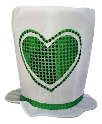 Sombrero Galera Novia / Corazón Verde X 1 U.
