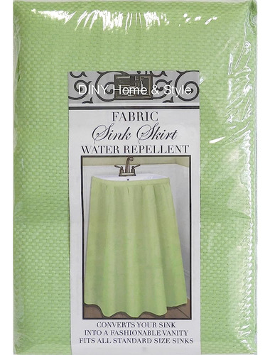 Di Home & Style Fabric Sink Skirt Mosaic Stitch Mint Green