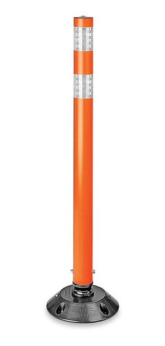 Poste Delimitador Flexible 91cm Con Base - Naranja - Uline