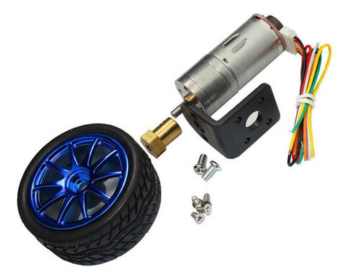 Motor Motorreductor Con Encoder 6vdc Llanta Base Cople Ardui