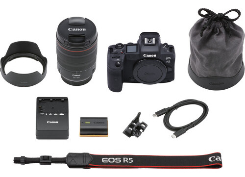 Câmera Canon Eos R5 8k 45mp Com 24-105mm F/4l Cor Preto