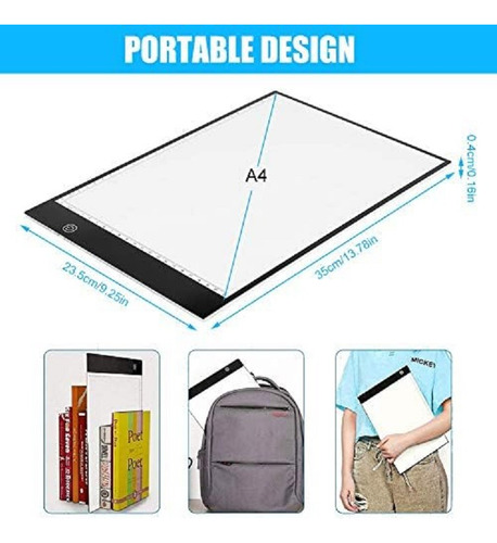 Moderna Mesa De Dibujo Luz Led A4 Para Estudiante Grafico